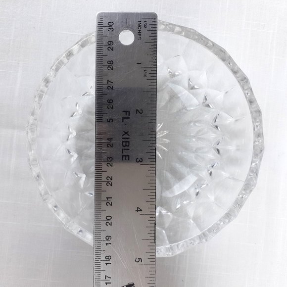 Val St Lambert Crystal Glass Covered Candy Dish Thistle Pineapple Finial Signed - Picture 10 of 12